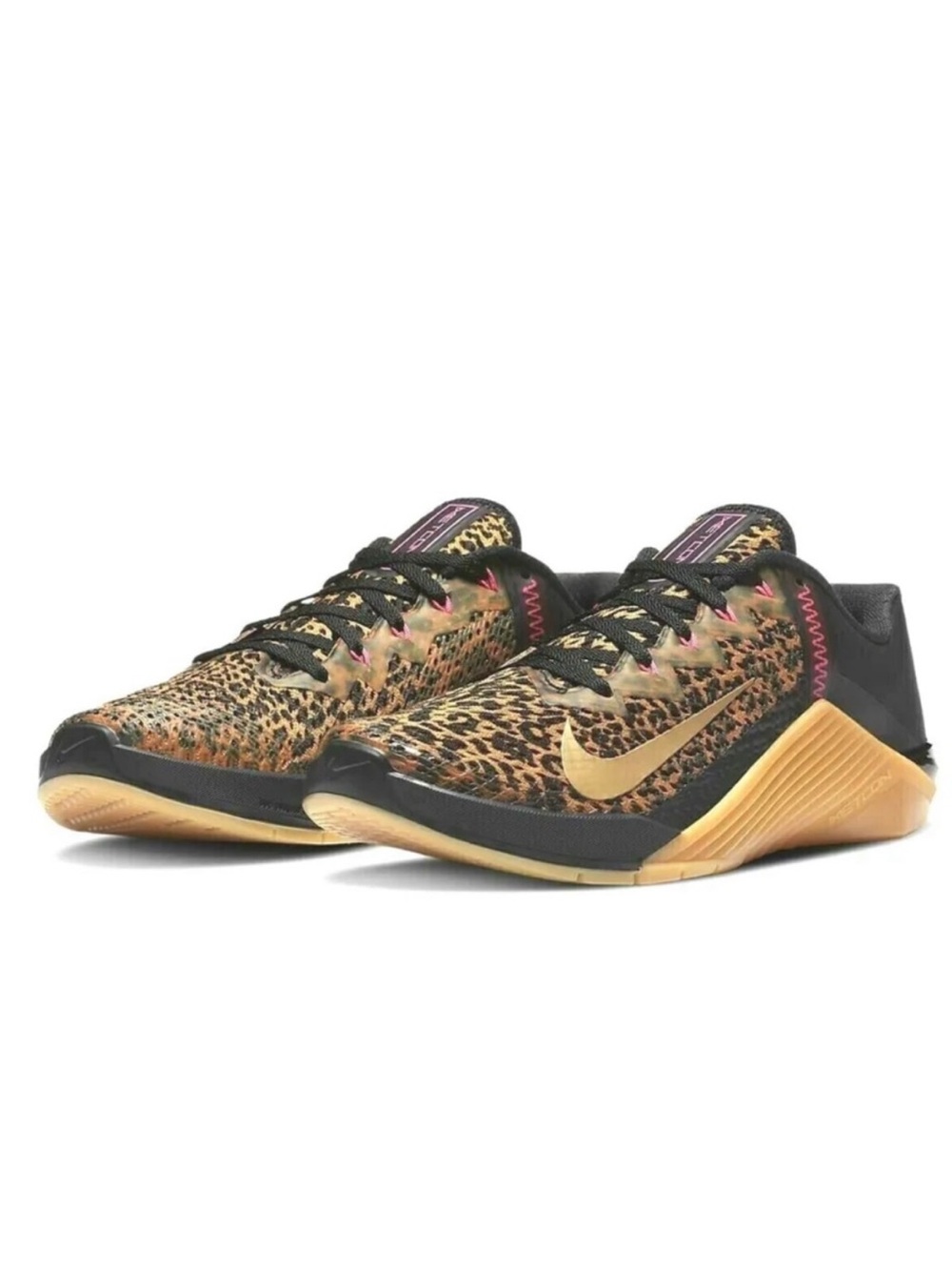 Nike Women Metcon 6 Cheetah Black Athletic Shoes AT3160-096 Size 9 Preowned